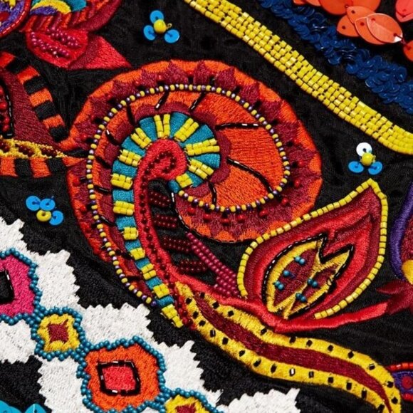 Alice + Olivia Patty Embroidered Bead Sequin Lantern black Dress 0 $1,395 NWT - Picture 4 of 16